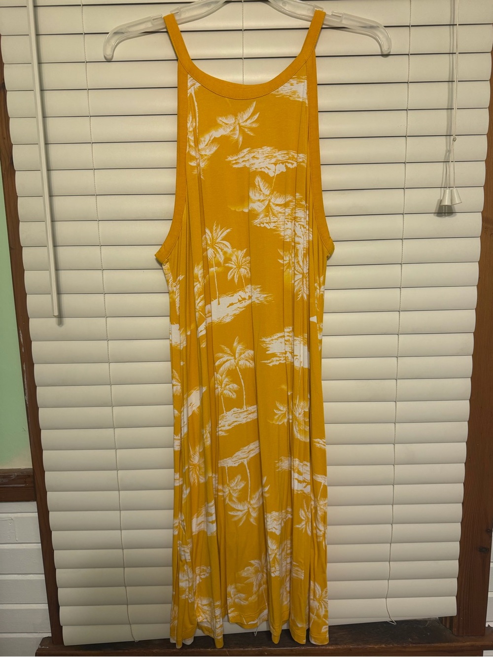 Yellow Tropical Print Midi Dress - Sleeveless Summer Dress